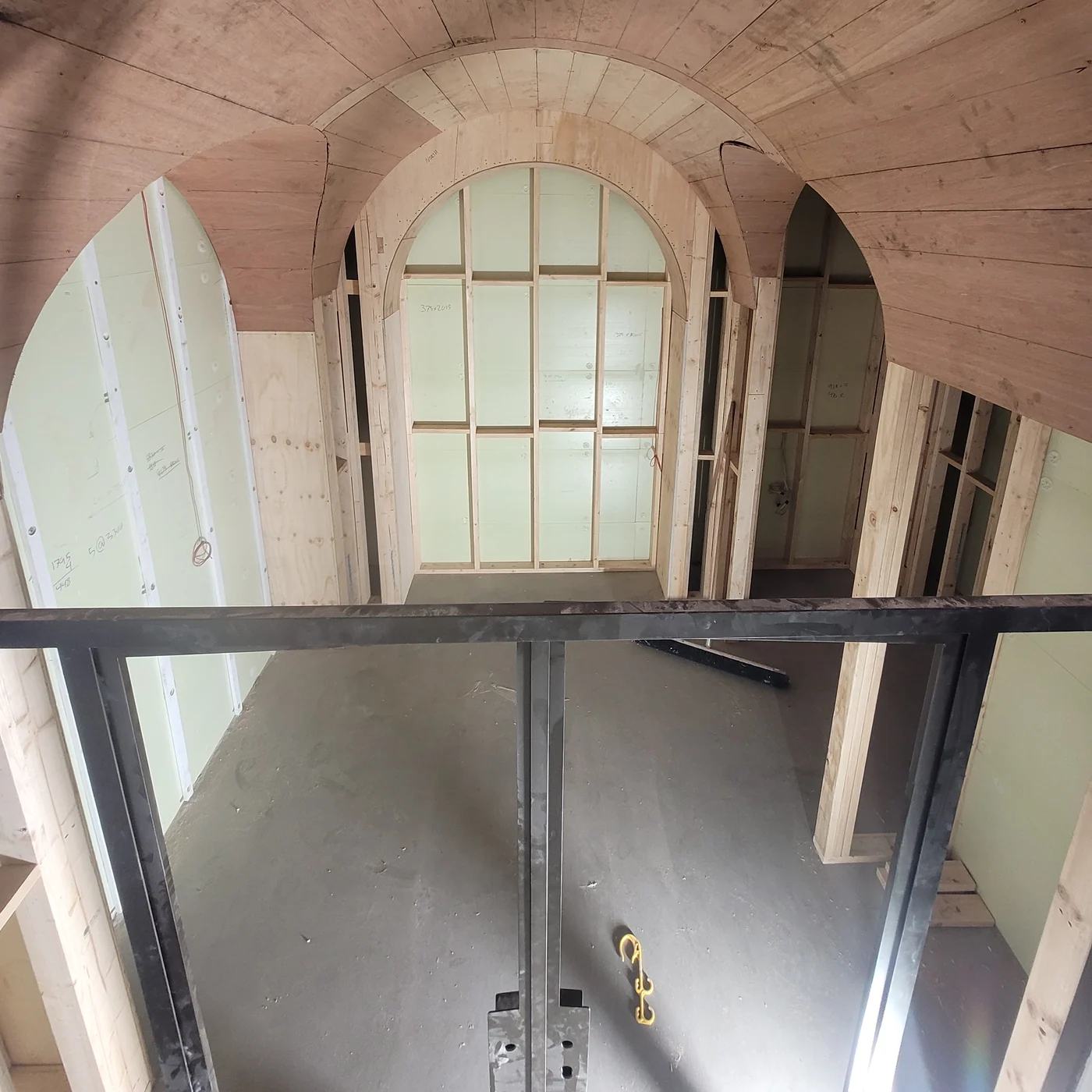 Arched ceiling timber framing