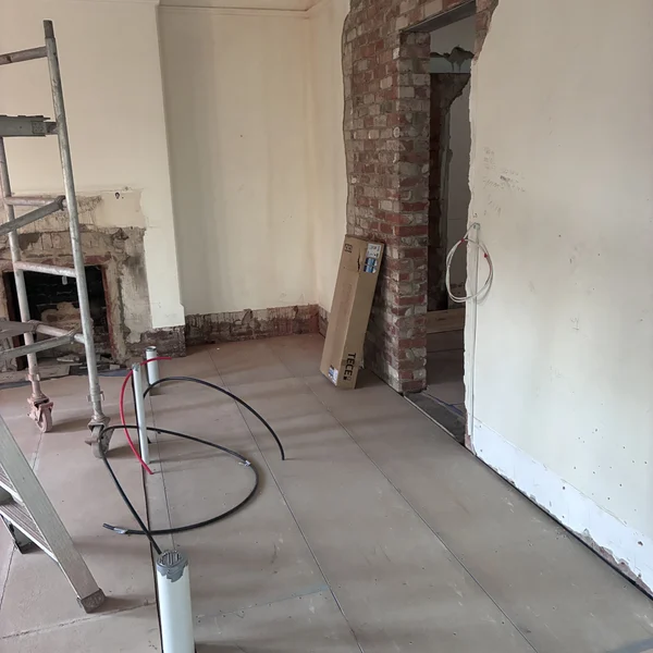 New brick archway opening formed during a renovation