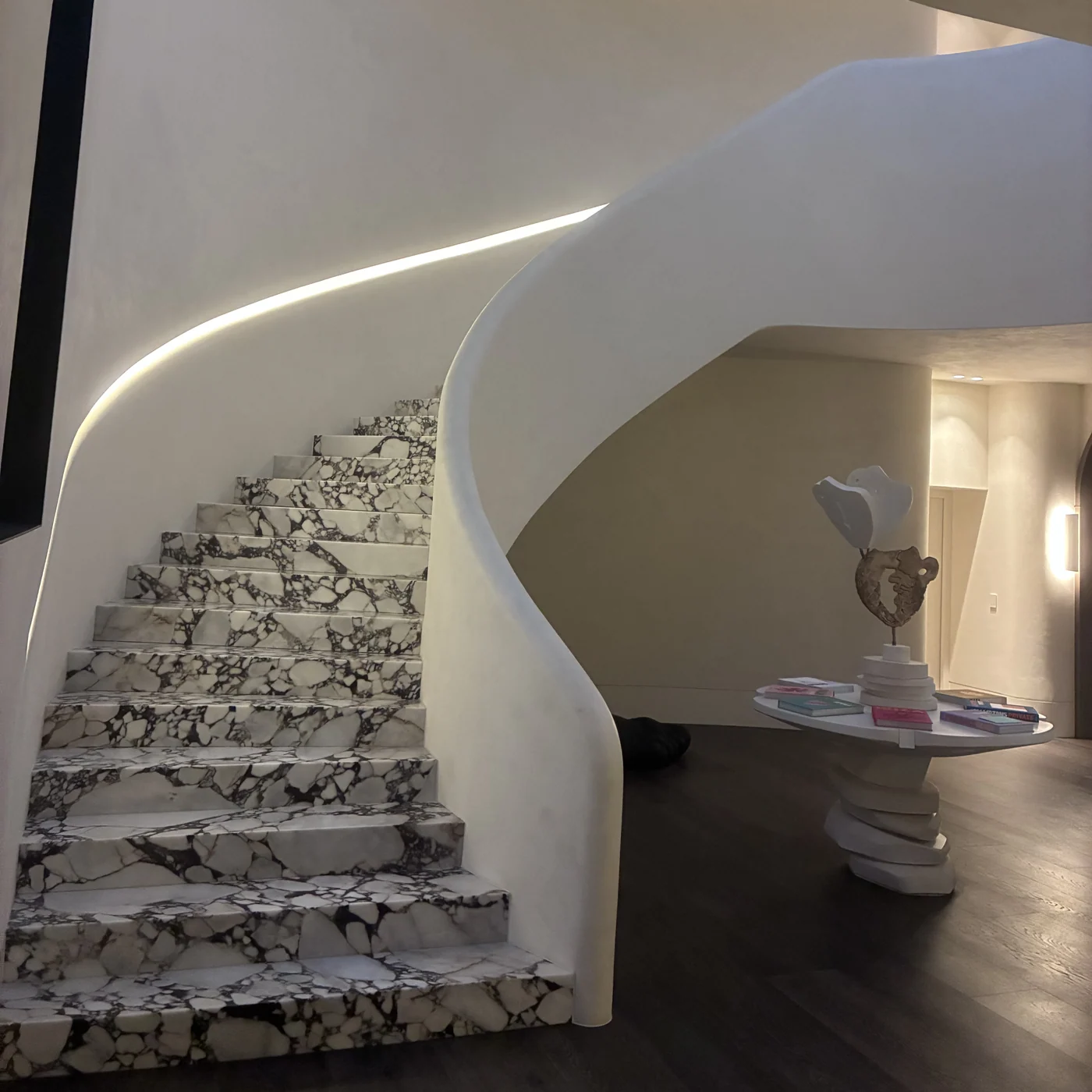 Curved staircase under construction