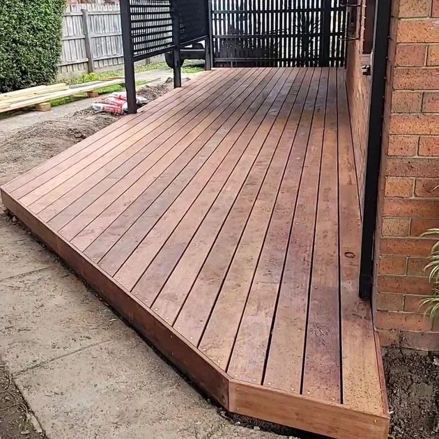 Timber deck and pergola outdoor living area