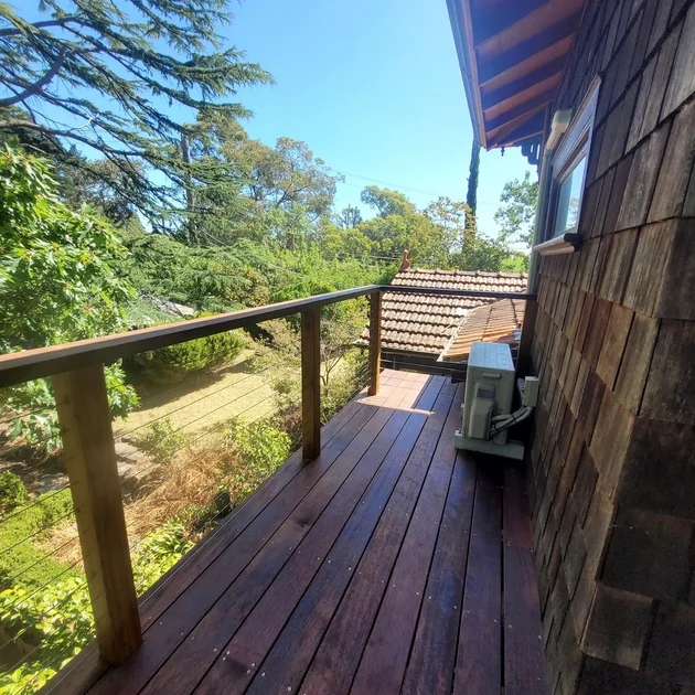 Elevated timber deck with a treetop outlook