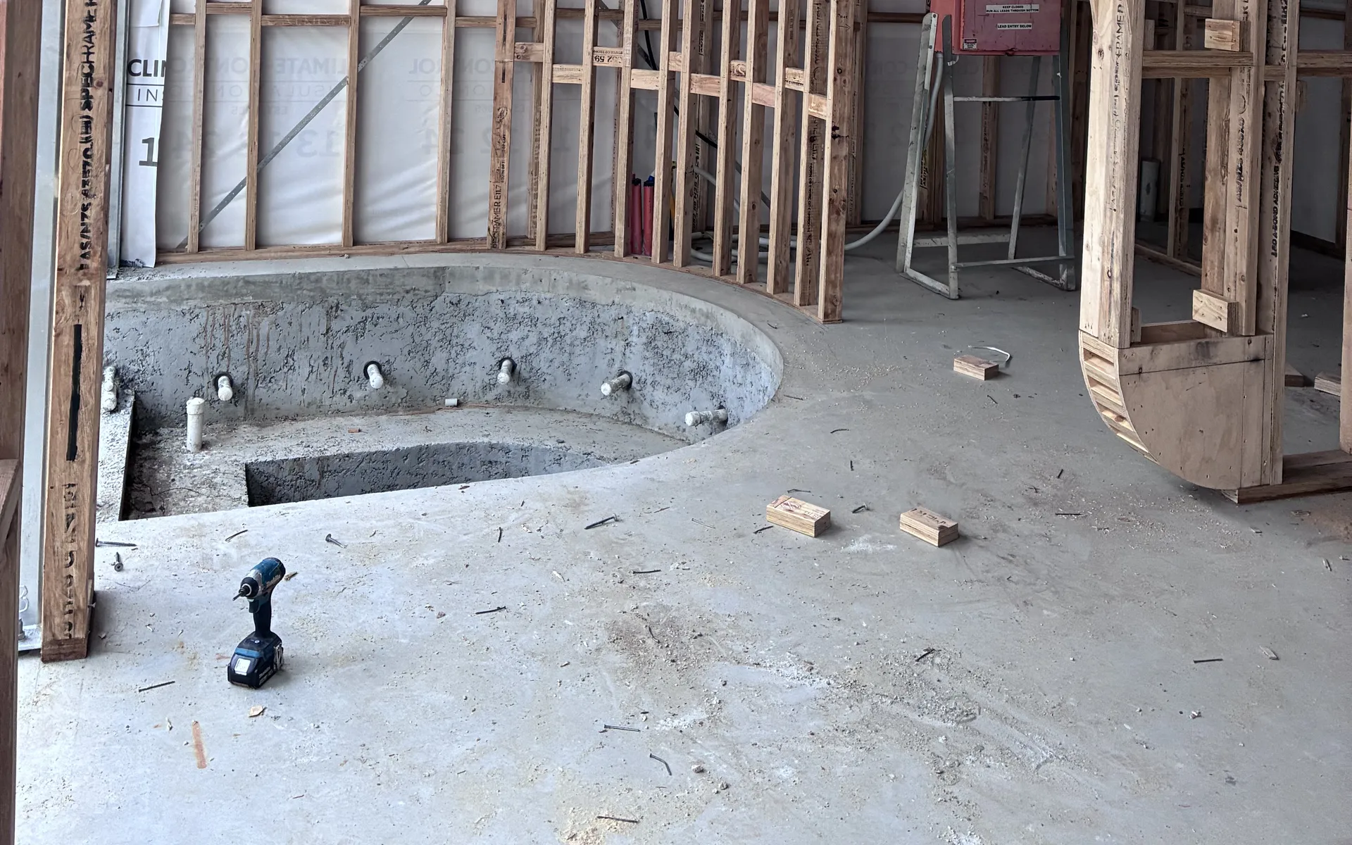 Detailed timber carpentry under construction