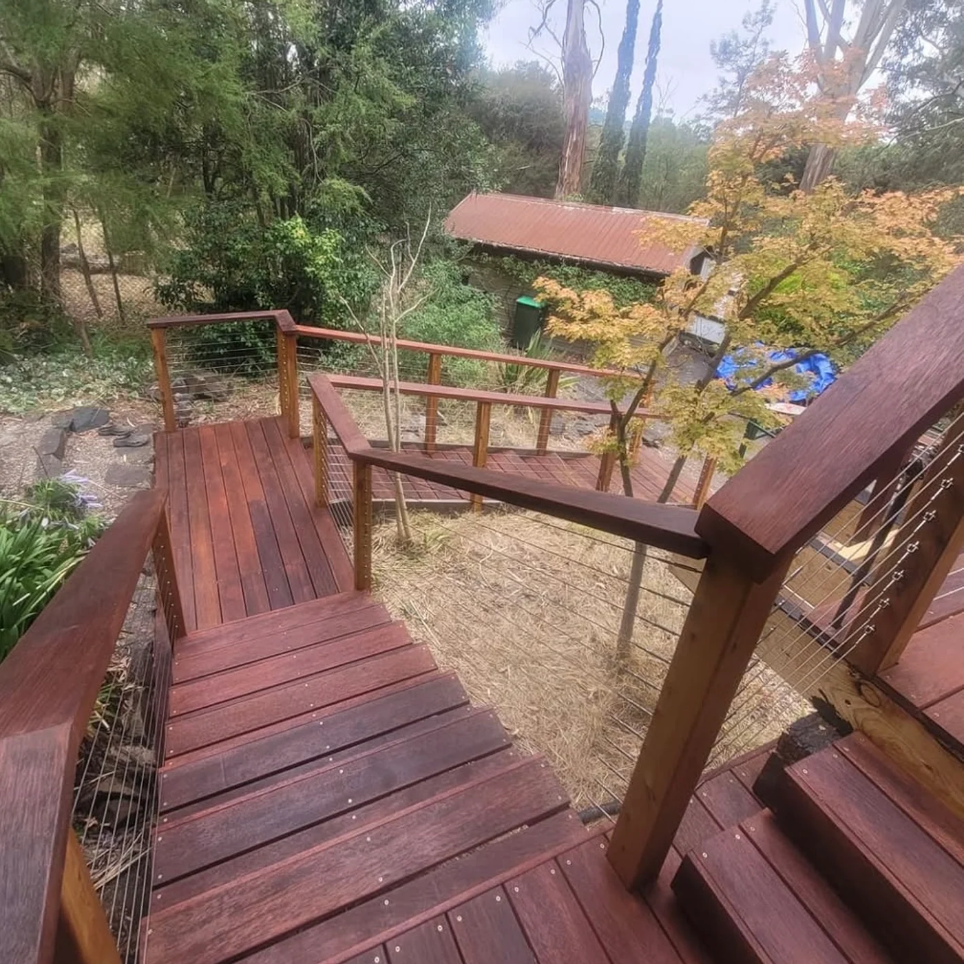 Deck on a sloping block in Ferntree Gully